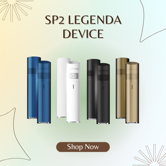 SP2S Legenda vape device in premium metallic finish isolated on minimalist background