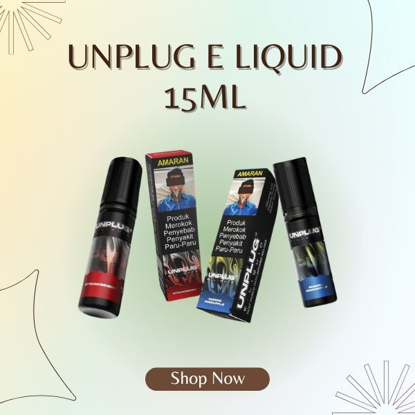 UNPLUG E-Liquid 15ML by ASDF Vapetape bottle for Offgrid Reload pod system, 20mg nic salt refill juice.