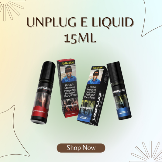 UNPLUG E-Liquid 15ML by ASDF Vapetape bottle for Offgrid Reload pod system, 20mg nic salt refill juice.